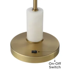 Possini Euro Design Luna Mid Century Desk Table Lamp 26 1/2" High Brass Metal With USB Charging Port Opal Glass Shade For Bedroom Living Room Bedside -Possini Euro Design Shop GUEST b0a96f2f d27e 4671 9d96 de1cb86fd479