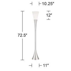 Possini Euro Design Piazza Modern Torchiere Floor Lamp 72 1/2" Tall Brushed Nickel Metal Frosted White Glass Shade For Living Room Bedroom Office Home -Possini Euro Design Shop GUEST b0bb1c55 87f2 48b0 8824 8d3003b83b64
