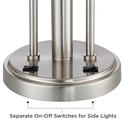 Possini Euro Design Wagner Modern Table Lamp 29 3/4" Tall Brushed Nickel With USB Charging Port And LED Gooseneck Lights White Shade For Living Room 7 Possini Euro Design Wagner Modern Table Lamp 29 3/4" Tall Brushed Nickel With USB Charging Port And LED Gooseneck Lights White Shade For Living Room - Image 5