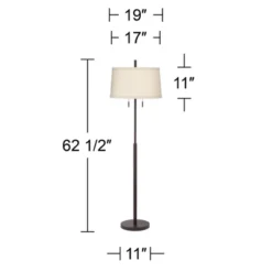 Possini Euro Design Nayla Modern Floor Lamp 62 1/2" Tall Bronze Metal Off White Fabric Tapered Drum Shade For Living Room Bedroom Office House Home -Possini Euro Design Shop GUEST b3e71107 ad6c 45a8 9214 770f5129cfe0
