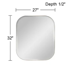 Possini Euro Design Bailey Rounded Corner Rectangular Vanity Wall Mirror Modern Beveled Brushed Gold Frame 27" Wide For Bathroom Bedroom Home Office -Possini Euro Design Shop GUEST b3fd76d9 5edb 4f14 a47e 8b7eea420b61