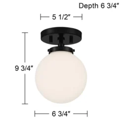 Possini Euro Design Jilly Modern Ceiling Light Semi Flush Mount Fixture 6 3/4" Wide Black White Glass Globe Shade For Bedroom Kitchen Living Room Home 12 Possini Euro Design Jilly Modern Ceiling Light Semi Flush Mount Fixture 6 3/4" Wide Black White Glass Globe Shade For Bedroom Kitchen Living Room Home -Possini Euro Design Shop GUEST b515e171 04e7 471f 9c15 8a07c3f16d72