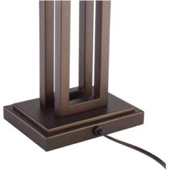 Possini Euro Design Gossard Modern Industrial Table Lamp 30" Tall Bronze With USB Charging Port White Rectangular Shade For Bedroom Living Room Office -Possini Euro Design Shop GUEST b6784666 f9e5 4104 ba08 60412db3475f