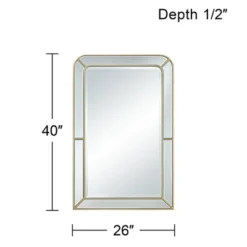 Possini Euro Design Rectangular Vanity Wall Mirror Modern Glam Beveled Edge Shiny Silver Leaf Frame 26" Wide For Bathroom Bedroom Living Family Room -Possini Euro Design Shop GUEST b7a30244 f97c 47f5 a702 84af2af0ae74