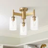 Possini Euro Design Lantico Modern Ceiling Light Semi Flush Mount Fixture 17" Wide Gold 3-Light Clear Glass For Bedroom Kitchen Living Room Hallway -Possini Euro Design Shop GUEST b7c097e2 6485 4782 89a1 857392e8cf3f