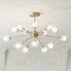 Possini Euro Design Modern Ceiling Light Semi Flush Mount Fixture Sputnik Brass 30 1/2" Wide 15-Light Double Glass Ball Hallway -Possini Euro Design Shop GUEST bebecb67 d9ef 441c a3ad 605c70e9a30b