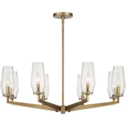 Possini Euro Design Byzantium Warm Gold Chandelier 35" Wide Modern Clear Glass Shade 8-Light Fixture For Dining Room Foyer Kitchen Island Entryway -Possini Euro Design Shop GUEST bf8ff3df 3014 486c 88db 4df7a2b47667
