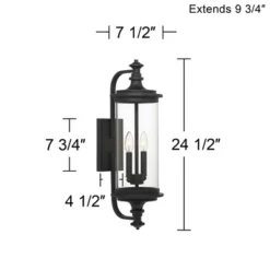 Possini Euro Design Medici Modern Outdoor Wall Light Fixture Black Metal 24 1/2" Clear Glass For Post Exterior Barn Deck House Porch Yard Patio Home -Possini Euro Design Shop GUEST c01dd7ea d103 44e8 aa1f ca0ed14221d2