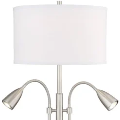 Possini Euro Design Wagner Modern Table Lamp 29 3/4" Tall Brushed Nickel With USB Charging Port And LED Gooseneck Lights White Shade For Living Room 17 Possini Euro Design Wagner Modern Table Lamp 29 3/4" Tall Brushed Nickel With USB Charging Port And LED Gooseneck Lights White Shade For Living Room -Possini Euro Design Shop GUEST c064c458 ceaf 4142 abf4 0bff9a75a313