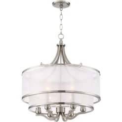 Possini Euro Design Nor Brushed Nickel Pendant Chandelier 23" Wide Modern Double White Organza Shade 6-Light Fixture For Dining Room Kitchen Island 15 Possini Euro Design Nor Brushed Nickel Pendant Chandelier 23" Wide Modern Double White Organza Shade 6-Light Fixture For Dining Room Kitchen Island -Possini Euro Design Shop GUEST c19ac5bd 5808 482d 9cfb 07d1572fc05b