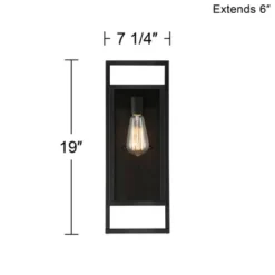 Possini Euro Design Jericho Modern Outdoor Wall Light Fixture Textured Black Metal 19" Clear Glass Panel For Post Exterior Barn Deck House Porch Yard -Possini Euro Design Shop GUEST c225dbc7 0d5b 4415 ad49 deba60c24328