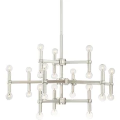 Possini Euro Design Marya Brushed Nickel Chandelier 32" Wide Modern 24-Light Fixture For Dining Room House Foyer Kitchen Island Entryway Bedroom Home -Possini Euro Design Shop GUEST c377a767 7d2d 4ac9 a18d f4a9873aaf53