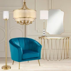 Possini Euro Design Kinsey Modern Torchiere Floor Lamp 72 1/2" Tall Brass Gold Metal Stone Pattern Crystal Glass Shade For Living Room Office House -Possini Euro Design Shop GUEST c3f945ff 437c 49d5 be44 0cc18be22c53