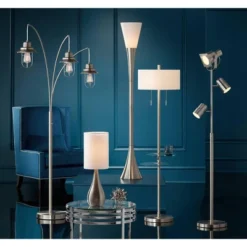 Possini Euro Design Piazza Modern Torchiere Floor Lamp 72 1/2" Tall Brushed Nickel Metal Frosted White Glass Shade For Living Room Bedroom Office Home -Possini Euro Design Shop GUEST c4055c5b c330 4882 8cdd de2ac843709b 1