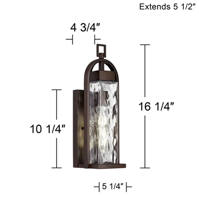 Possini Euro Design Winona Modern Outdoor Wall Light Fixture Bronze 16 1/4" Water Glass For Post Exterior Barn Deck House Porch Yard Posts Patio Home 9 Possini Euro Design Winona Modern Outdoor Wall Light Fixture Bronze 16 1/4" Water Glass For Post Exterior Barn Deck House Porch Yard Posts Patio Home - Image 7