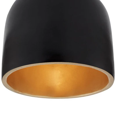 Possini Euro Design Merrick Modern Industrial Ceiling Light Flush Mount Fixture 9" Wide Black Gold For Bedroom Kitchen Living Room Hallway Bathroom 4 Possini Euro Design Merrick Modern Industrial Ceiling Light Flush Mount Fixture 9" Wide Black Gold For Bedroom Kitchen Living Room Hallway Bathroom - Image 2
