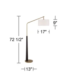 Possini Euro Design Mid Century Modern Arc Floor Lamp 72 1/2" Tall Espresso Warm Gold Metal White Linen Drum Shade For Living Room -Possini Euro Design Shop GUEST c6d61084 35a5 4e1f b7a8 09223e3614c8