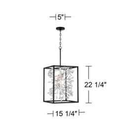 Possini Euro Design Black Silver Pendant Chandelier 15 1/4" Wide Modern Clear Crystal Flower Vine 4-Light Fixture For Dining Room House -Possini Euro Design Shop GUEST c8ac2b71 c805 4378 b0a9 146ccced3985