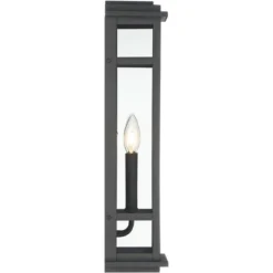 Possini Euro Design Modern Industrial Outdoor Wall Light Fixture Cool Black Windowpane Frame 20" For Post Exterior Barn Deck House -Possini Euro Design Shop GUEST cd7b83f5 5a37 43f6 b66f 5f807ab206c8