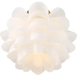 Possini Euro Design Modern Ceiling Light Semi Flush Mount Fixture White Flower Gold Metal 15 3/4" Wide Living Room Bedroom Kitchen 12 Possini Euro Design Modern Ceiling Light Semi Flush Mount Fixture White Flower Gold Metal 15 3/4" Wide Living Room Bedroom Kitchen -Possini Euro Design Shop GUEST ce930fb8 a960 4b90 bf0d 81613c5bebb7