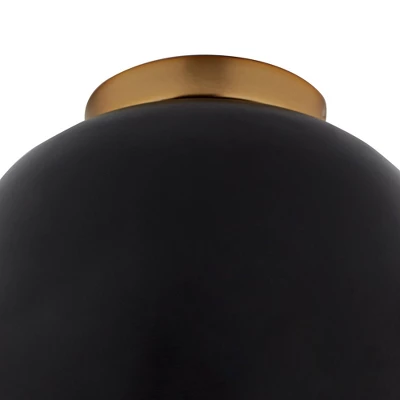 Possini Euro Design Merrick Modern Industrial Ceiling Light Flush Mount Fixture 9" Wide Black Gold For Bedroom Kitchen Living Room Hallway Bathroom 5 Possini Euro Design Merrick Modern Industrial Ceiling Light Flush Mount Fixture 9" Wide Black Gold For Bedroom Kitchen Living Room Hallway Bathroom - Image 3