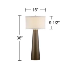Possini Euro Design Karen Modern Table Lamp 36" Tall Dark Gold Glass With Table Top Dimmer Off White Fabric Drum Shade For Bedroom Living Room Bedside -Possini Euro Design Shop GUEST cfef7d8d 90e2 4c2c b118 e2d6aa9110ee