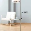 Possini Euro Design Vogue Modern Floor Lamp With Tray Table 60" Tall Brushed Nickel USB Charging Port Organza Outer White Inner Shade For Living Room 2 Possini Euro Design Vogue Modern Floor Lamp With Tray Table 60" Tall Brushed Nickel USB Charging Port Organza Outer White Inner Shade For Living Room -Possini Euro Design Shop GUEST d2d3c9f4 8b40 4459 95b3 d0cb41644792