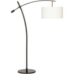 Possini Euro Design Raymond Modern Arc Floor Lamp 69" Tall Bronze Adjustable Boom Arm Off White Linen Drum Shade For Living Room Reading Bedroom Home -Possini Euro Design Shop GUEST d2da0390 01fe 482b 8caa 0a3f36a8ee53