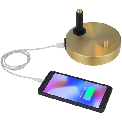 Possini Euro Design Possini Euro Kinzie Desk Lamp With Power Outlet And USB Ports Warm Gold 5 Possini Euro Design Possini Euro Kinzie Desk Lamp With Power Outlet And USB Ports Warm Gold - Image 3