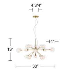 Possini Euro Design Spheres Antique Brass Chandelier 30" Wide Mid Century Modern Sputnik Glass Shade 15-Light Fixture For Dining Room Kitchen Island -Possini Euro Design Shop GUEST d4324c36 fce6 4a99 af43 c93a9b261a10