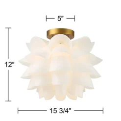 Possini Euro Design Modern Ceiling Light Semi Flush Mount Fixture White Flower Gold Metal 15 3/4" Wide Living Room Bedroom Kitchen 13 Possini Euro Design Modern Ceiling Light Semi Flush Mount Fixture White Flower Gold Metal 15 3/4" Wide Living Room Bedroom Kitchen -Possini Euro Design Shop GUEST d4dfbf46 d749 4ed9 ad97 3bda7c01cd2a