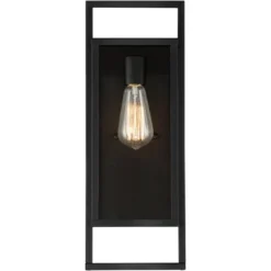 Possini Euro Design Jericho Modern Outdoor Wall Light Fixture Textured Black Metal 19" Clear Glass Panel For Post Exterior Barn Deck House Porch Yard -Possini Euro Design Shop GUEST d56b34ca 30b4 45a1 a196 5f87019d0759