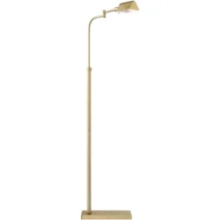Possini Euro Design Keegan Traditional Pharmacy Floor Lamp 54 1/4" Tall Warm Gold Adjustable Swing Arm Metal Tent Shade For Living Room Reading -Possini Euro Design Shop GUEST d6328054 cd4f 46a5 84d3 f6a10d1942a7
