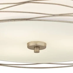 Possini Euro Design Modern Ceiling Light Flush Mount Fixture Antique Silver Leaf 18" Wide Wavy Spun White Drum For Bedroom Kitchen 11 Possini Euro Design Modern Ceiling Light Flush Mount Fixture Antique Silver Leaf 18" Wide Wavy Spun White Drum For Bedroom Kitchen -Possini Euro Design Shop GUEST d7df35ba b697 4c6b 91f0 86733a438644