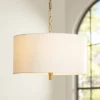 Possini Euro Design Warm Gold Pendant Chandelier 20" Wide Modern White Linen Drum Shade 4-Light Fixture For Dining Room Foyer Kitchen Island Entryway -Possini Euro Design Shop GUEST d8e2f688 f502 4483 9755 79532599efe2