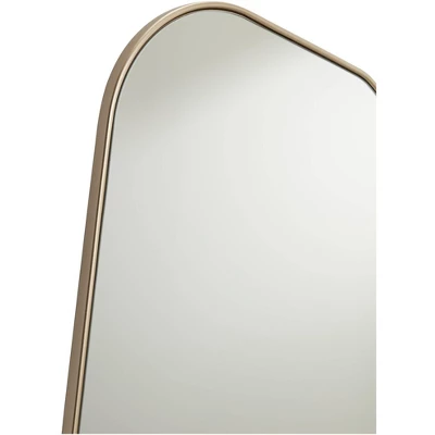Possini Euro Design Reuleaux Rectangular Vanity Wall Mirror Modern Curved Corner Champagne Gold Frame 26" Wide For Bathroom Bedroom Living Room Office 3 Possini Euro Design Reuleaux Rectangular Vanity Wall Mirror Modern Curved Corner Champagne Gold Frame 26" Wide For Bathroom Bedroom Living Room Office - Image 2