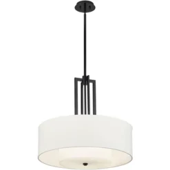 Possini Euro Design Sundry Semi Gloss Black Drum Pendant Chandelier 24" Wide Modern Double Shade 4-Light Fixture For Dining Room Foyer Kitchen Island -Possini Euro Design Shop GUEST da99c9fc c10a 4ef4 b3b2 ecf5266ef760