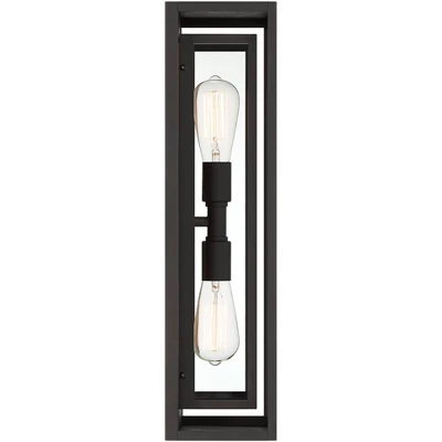Possini Euro Design Metropolis Mid Century Modern Outdoor Wall Light Fixture Black Gold 22" Clear Glass For Post Exterior Barn Deck House Porch Yard 7 Possini Euro Design Metropolis Mid Century Modern Outdoor Wall Light Fixture Black Gold 22" Clear Glass For Post Exterior Barn Deck House Porch Yard - Image 5