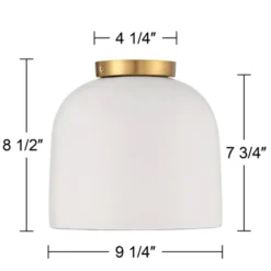 Possini Euro Design Merrick Modern Industrial Ceiling Light Flush Mount Fixture 9 1/4" Wide White Cement Gold For Bedroom Kitchen Living Room Hallway 11 Possini Euro Design Merrick Modern Industrial Ceiling Light Flush Mount Fixture 9 1/4" Wide White Cement Gold For Bedroom Kitchen Living Room Hallway -Possini Euro Design Shop GUEST dba2b5f6 f3f0 4f7b 8297 c66a400bcdfa