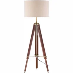 Possini Euro Design Serveyor Modern 57 1/2" Tall Tripod Floor Lamp Smart Socket Cherry Wood Brass Adjustable Beige Shade For Living Room -Possini Euro Design Shop GUEST dbcd8161 4dd0 4d2d aaf3 750dd4601554