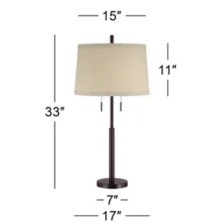 Possini Euro Design Modern Buffet Table Lamp 33" Tall With USB Charging Port Dark Bronze Drum Shade For Bedroom Living Room Office -Possini Euro Design Shop GUEST dcc07fcf 70fe 4765 9a48 e7b3bafa7865