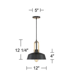 Possini Euro Design Black Warm Brass Mini Pendant Lighting Fixture 12" Wide Farmhouse Rustic For Dining Room House Home Kitchen Island High Ceilings -Possini Euro Design Shop GUEST dfbbf7b4 fa90 4b91 85ef bc93f5813fb2