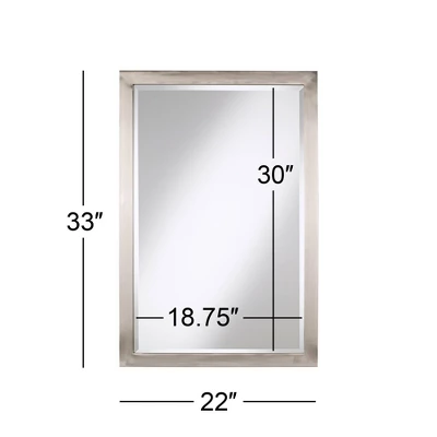 Possini Euro Design Metzeo Rectangular Vanity Wall Mirror Modern Beveled Glass Brushed Nickel Metal Frame 33" Wide For Bathroom Bedroom Home Entryway 7 Possini Euro Design Metzeo Rectangular Vanity Wall Mirror Modern Beveled Glass Brushed Nickel Metal Frame 33" Wide For Bathroom Bedroom Home Entryway - Image 5