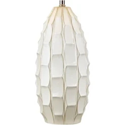 Possini Euro Design Cosgrove Modern Mid Century Table Lamp 32 3/4" Tall White Glazed Ceramic Beige Fabric Drum Shade For Bedroom Living Room Bedside -Possini Euro Design Shop GUEST e15958a3 0b96 48ea bace d8ad192dac70