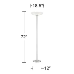 Possini Euro Design Meridian Light Blaster Modern Torchiere Floor Lamp 72" Tall Brushed Nickel LED Frosted Glass Shade For Living Room Bedroom Office -Possini Euro Design Shop GUEST e1694616 6618 4ddf a110 547269b9f2f9