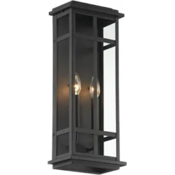 Possini Euro Design Modern Industrial Outdoor Wall Light Fixture Cool Black Windowpane Frame 20" For Post Exterior Barn Deck House -Possini Euro Design Shop GUEST e1bd1081 9fb2 4284 8043 c3dc9ae35960