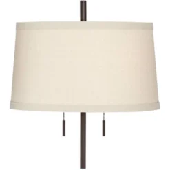 Possini Euro Design Nayla Modern Floor Lamp 62 1/2" Tall Bronze Metal Off White Fabric Tapered Drum Shade For Living Room Bedroom Office House Home -Possini Euro Design Shop GUEST e2856358 a89a 462f bf02 3c6182f0b99a