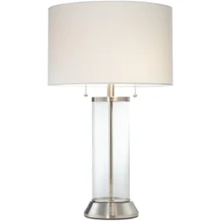 Possini Euro Design Fritz Modern Table Lamps 26 1/2" High Set Of 2 Silver Clear Glass With USB And AC Power Outlet In Base Drum Shade For Bedroom Desk 16 Possini Euro Design Fritz Modern Table Lamps 26 1/2" High Set Of 2 Silver Clear Glass With USB And AC Power Outlet In Base Drum Shade For Bedroom Desk -Possini Euro Design Shop GUEST e358d4f6 47ca 4dd5 be89 3b533979f57e
