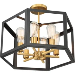 Possini Euro Design Beni Industrial Modern Farmhouse Ceiling Light Semi Flush Mount Fixture 20" Wide Antique Bronze Gold 6-Light For Bedroom Kitchen 15 Possini Euro Design Beni Industrial Modern Farmhouse Ceiling Light Semi Flush Mount Fixture 20" Wide Antique Bronze Gold 6-Light For Bedroom Kitchen -Possini Euro Design Shop GUEST e5447abe 632d 4b6f ac23 c5514ff02e81