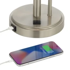 Possini Euro Design Traverse Modern Table Lamps Set Of 2 29 1/2" Tall Brushed Nickel With USB Charging Port LED Gooseneck White Drum Shade For Desk 11 Possini Euro Design Traverse Modern Table Lamps Set Of 2 29 1/2" Tall Brushed Nickel With USB Charging Port LED Gooseneck White Drum Shade For Desk -Possini Euro Design Shop GUEST e5e98734 7ed3 4d2c 89e5 e165f0c556bf